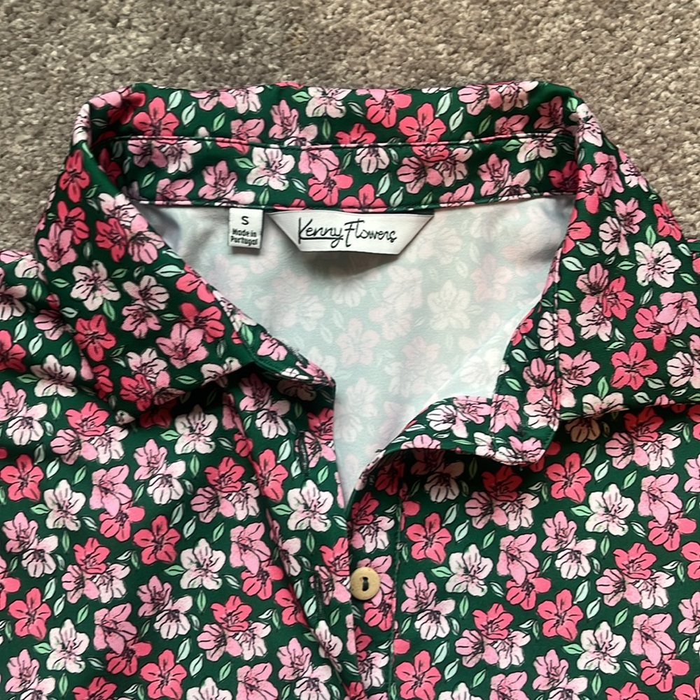 Kenny Flowers Masters Azalea Sleeveless Golf Polo- small - Picture 3 of 4